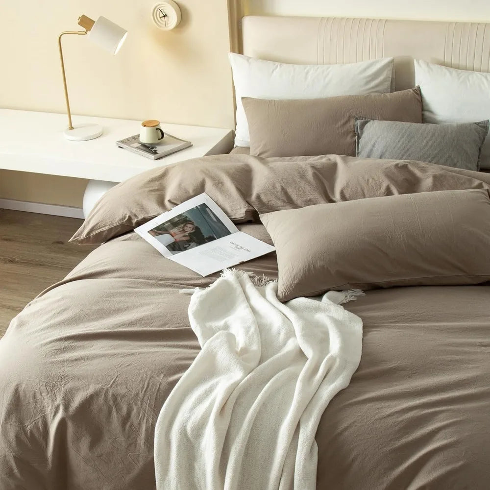 100% Cotton Comfy Duvet Soft Linen Bedding Set