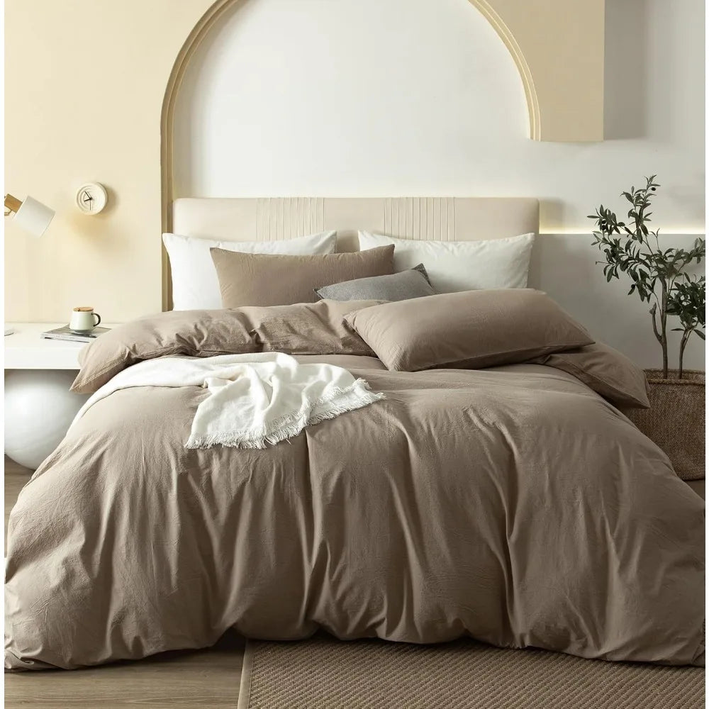 100% Cotton Comfy Duvet Soft Linen Bedding Set