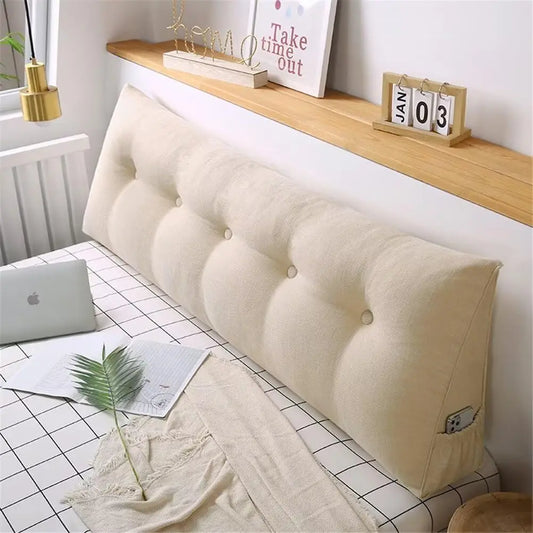 Ivory Headboard Reading Triangle Pillow For Sitting In Bed Versatile, Washable