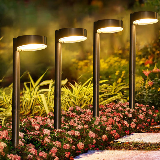 8 Pack Solar Pathway Lights Outdoor, Bright 12 LED Solar Lights Outdoor for Yard