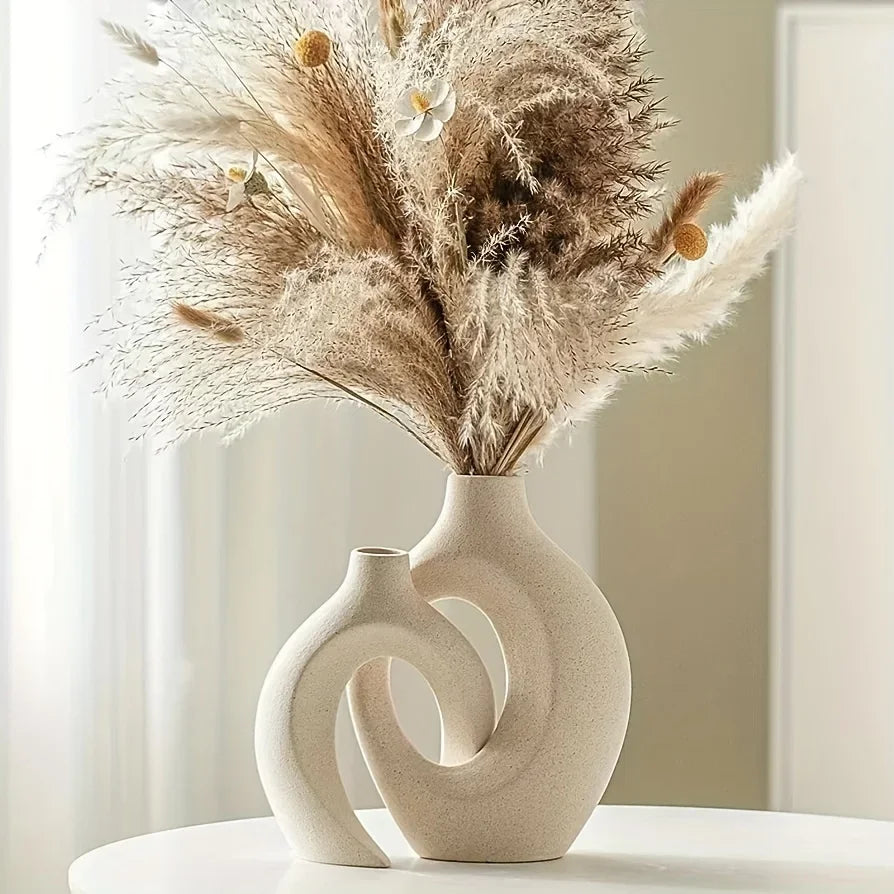 2pc ceramic vase artwork, study cafe decor