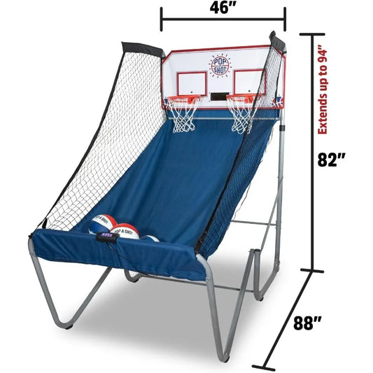 Pop-A-Shot - Arcade Basketball Fun at Home Dual Shot |Infrared Sensor Scoring 16 Game Modes, Foldable Storage