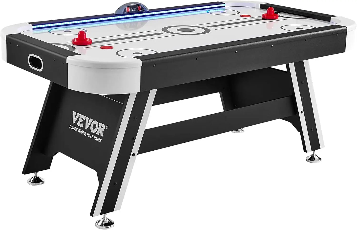 Air-Powered Hockey Table, 72" Indoor Hockey Table, LED Sports Hockey Game with 2 Pucks