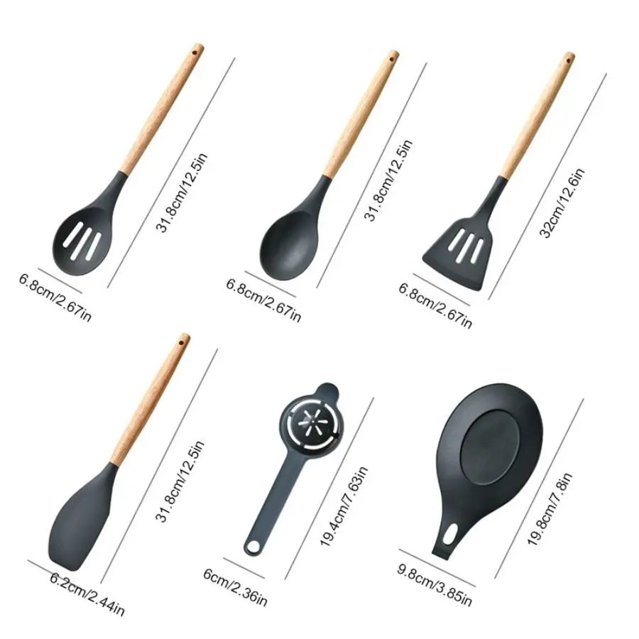 34Pcs/set, Non-stick Cooking Tools Set With Storage Bucket, Multipurpose and Heat Resistant