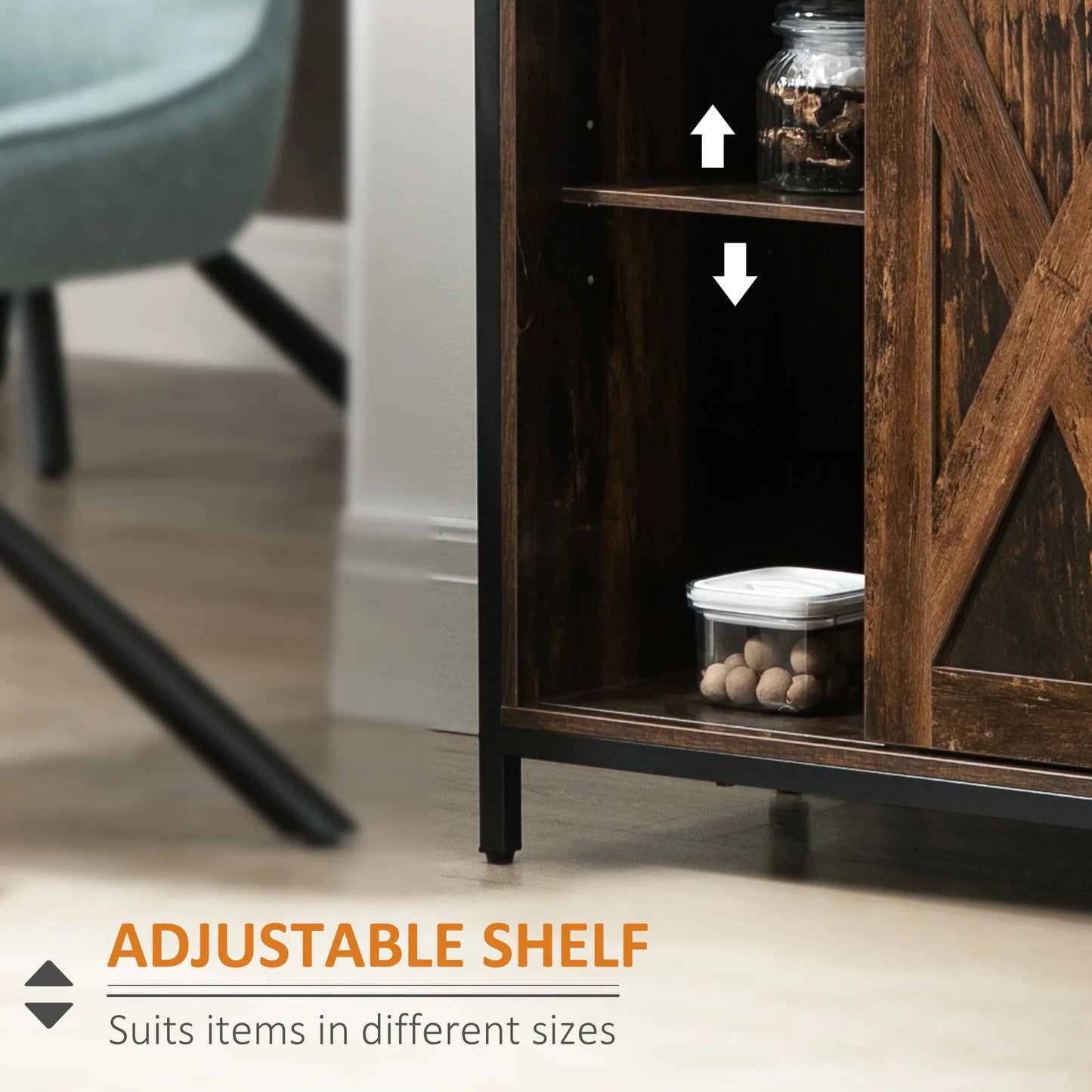 Farmhouse sideboard Buffet Cabinet W/ Drawers, Rustic Brown