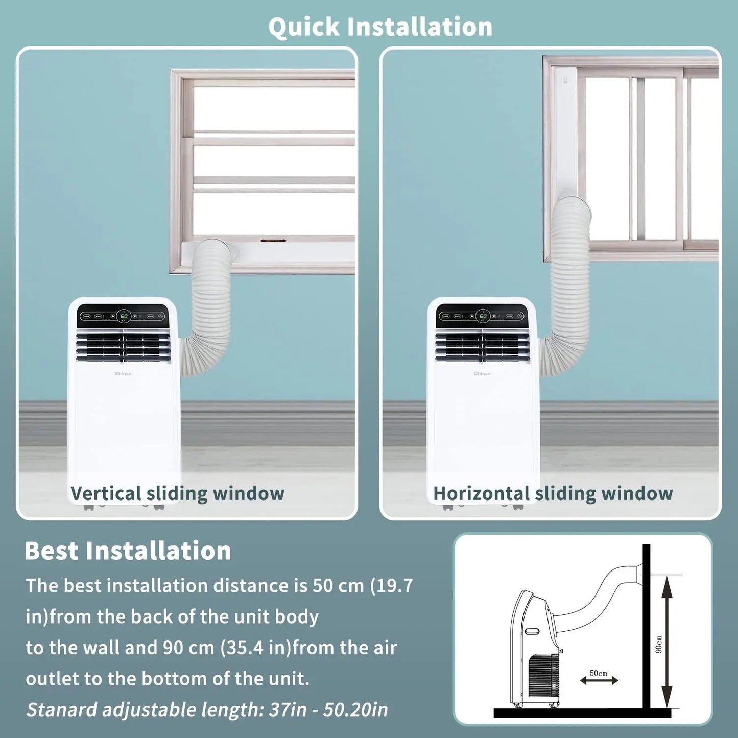 8,000 BTU Portable AC Unit with Built-in Cool, Dehumidifier & Fan Modes for Room up to 200 sq.ft