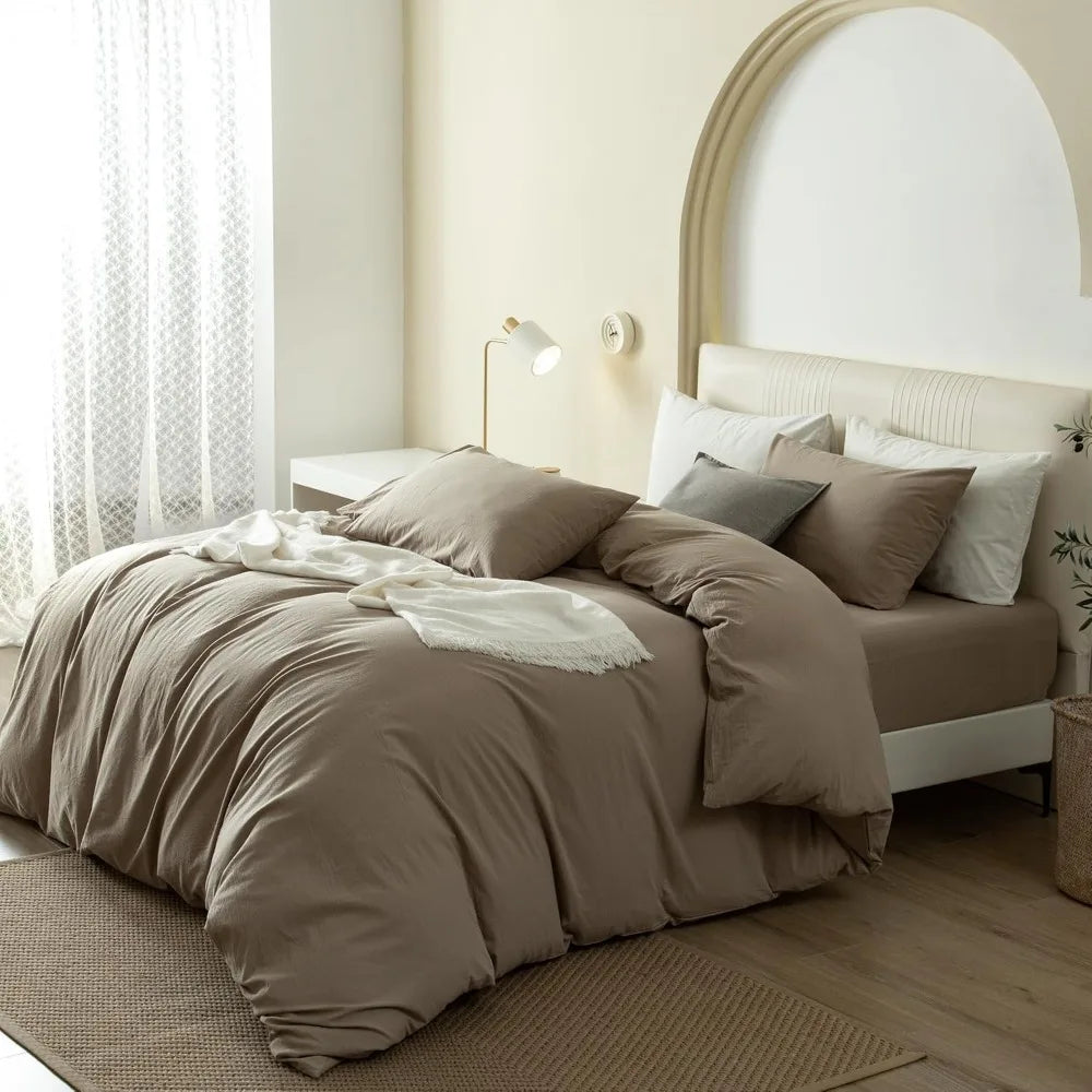 100% Cotton Comfy Duvet Soft Linen Bedding Set