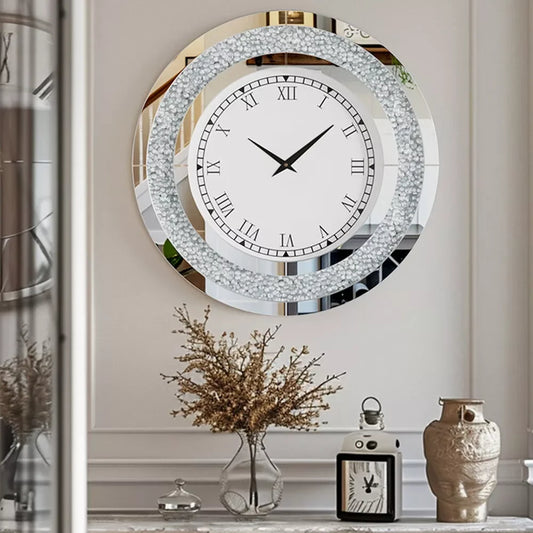 32inch Modern 3D Large Tawny, Tinted Wall Clock with Roman Numerals