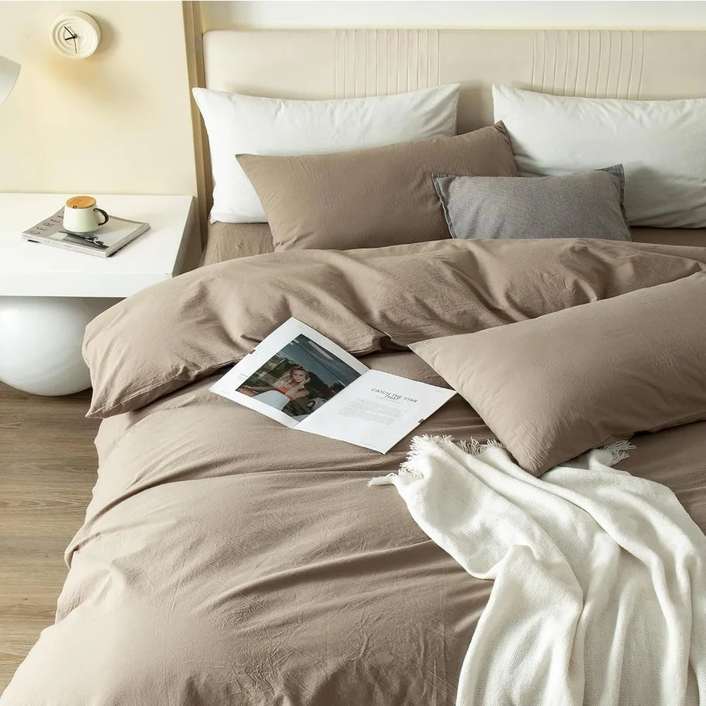 100% Cotton Comfy Duvet Soft Linen Bedding Set