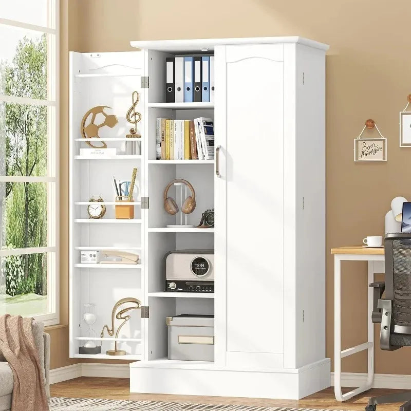 Kitchen Pantry Storage Cabinet with Adjustable Shelves and Drawer, Sideboard Buffet Cupboards