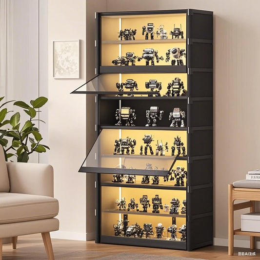 Collectible Display Cabinet Storage Box Organizer, W/ Clear Door