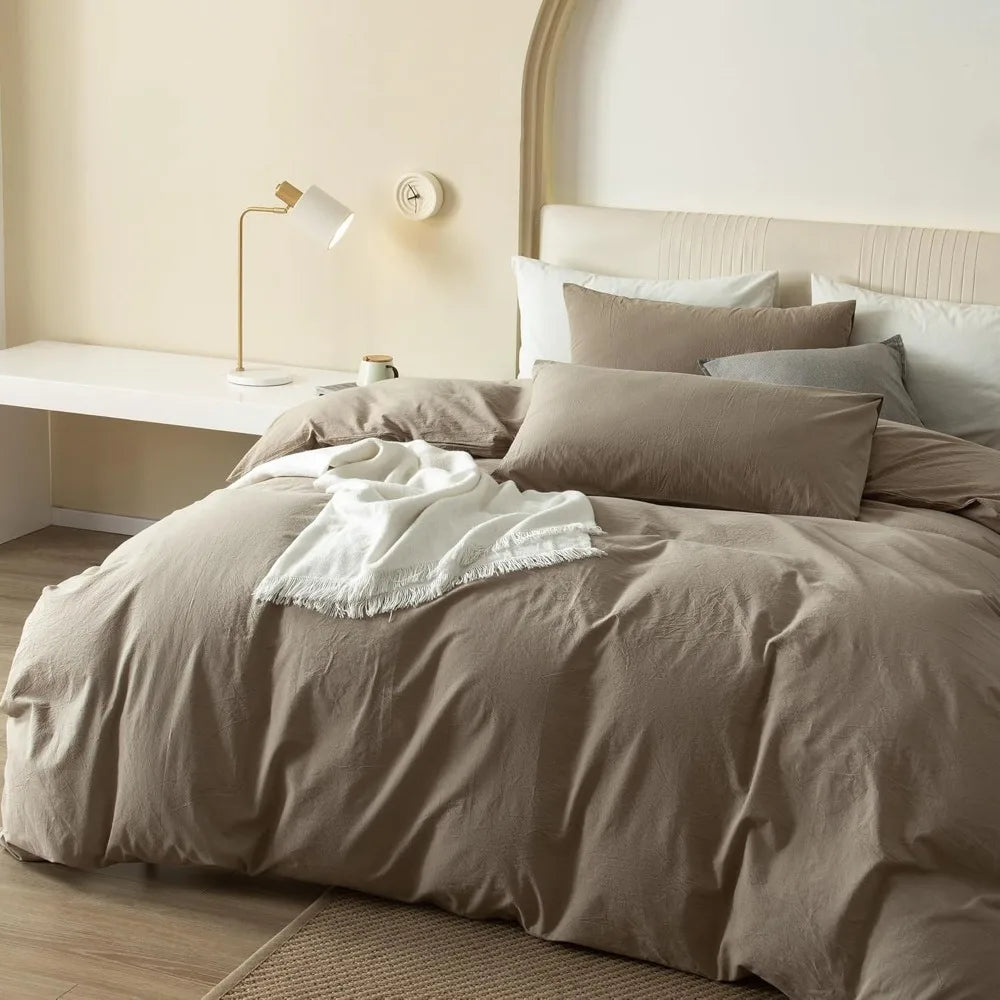 100% Cotton Comfy Duvet Soft Linen Bedding Set