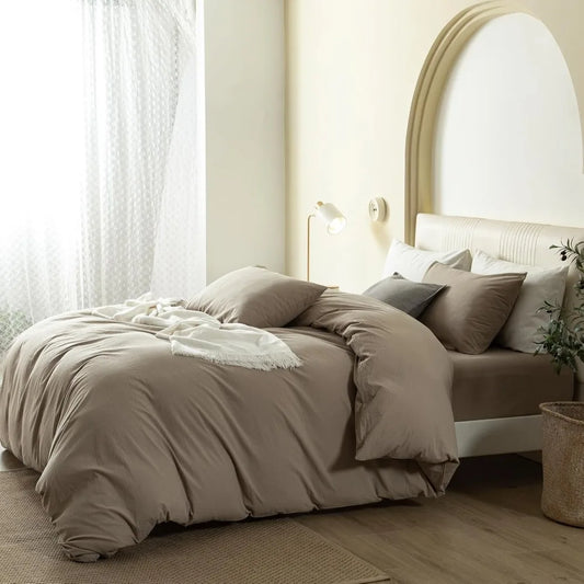 100% Cotton Comfy Duvet Soft Linen Bedding Set