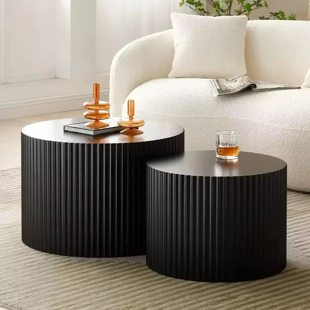 Round Coffee Accdent End Table Sets, Nesting Wooden Coffee Tables