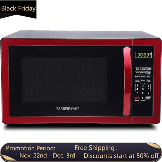 1000 Watts Countertop Microwave with LED Lighting