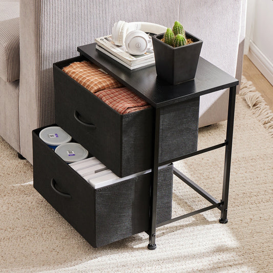 JHK 2 Drawers Nightstand For Bedroom