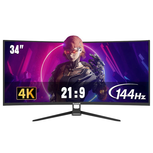 34" Monitor 144Hz Bandfish Screen Curved 1500R Gaming Bezel-less Slim 400HDR