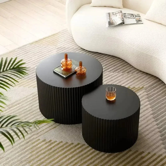 Round Coffee Accdent End Table Sets, Nesting Wooden Coffee Tables