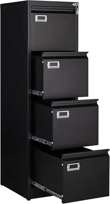 4 Drawer File Cabinet, Metal Vertical File Storage Cabinet with Lock