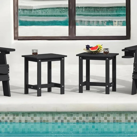 Outdoor End Side Table Set of 2 for Patio, Deck, Pool,