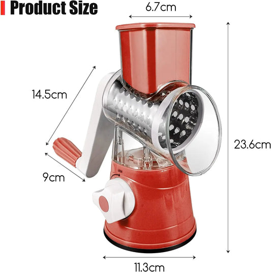 3 in 1 Cheese Grater Vegetable Slicer with 3 Drum Blades