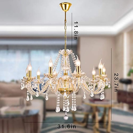 K9 Crystal 10 Lights Chandeliers Pendant Ceiling Fixture