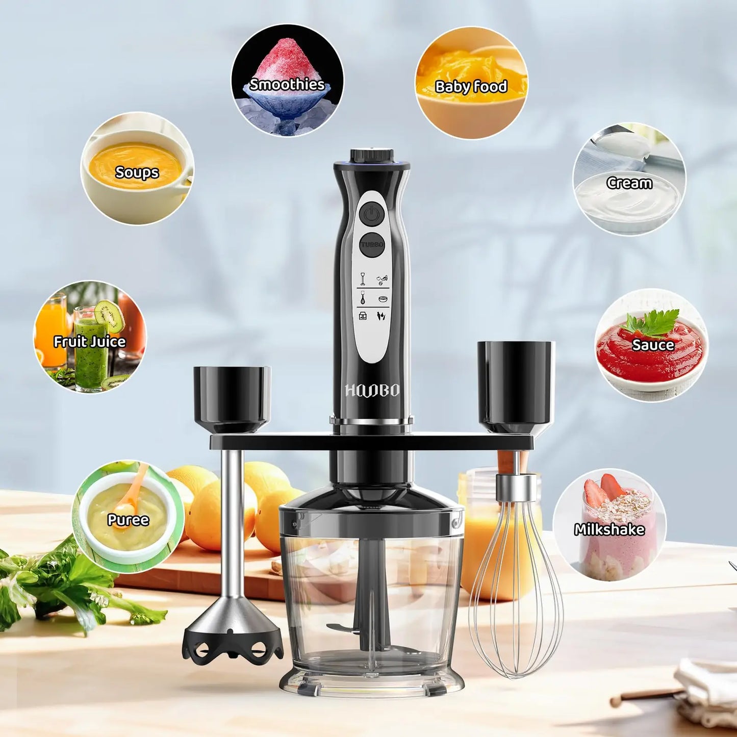 1000 Watt Powerful Handheld Blender for Smoothies, Meat Immersion, Vegetables, Egg Beater, Sauces and Soups
