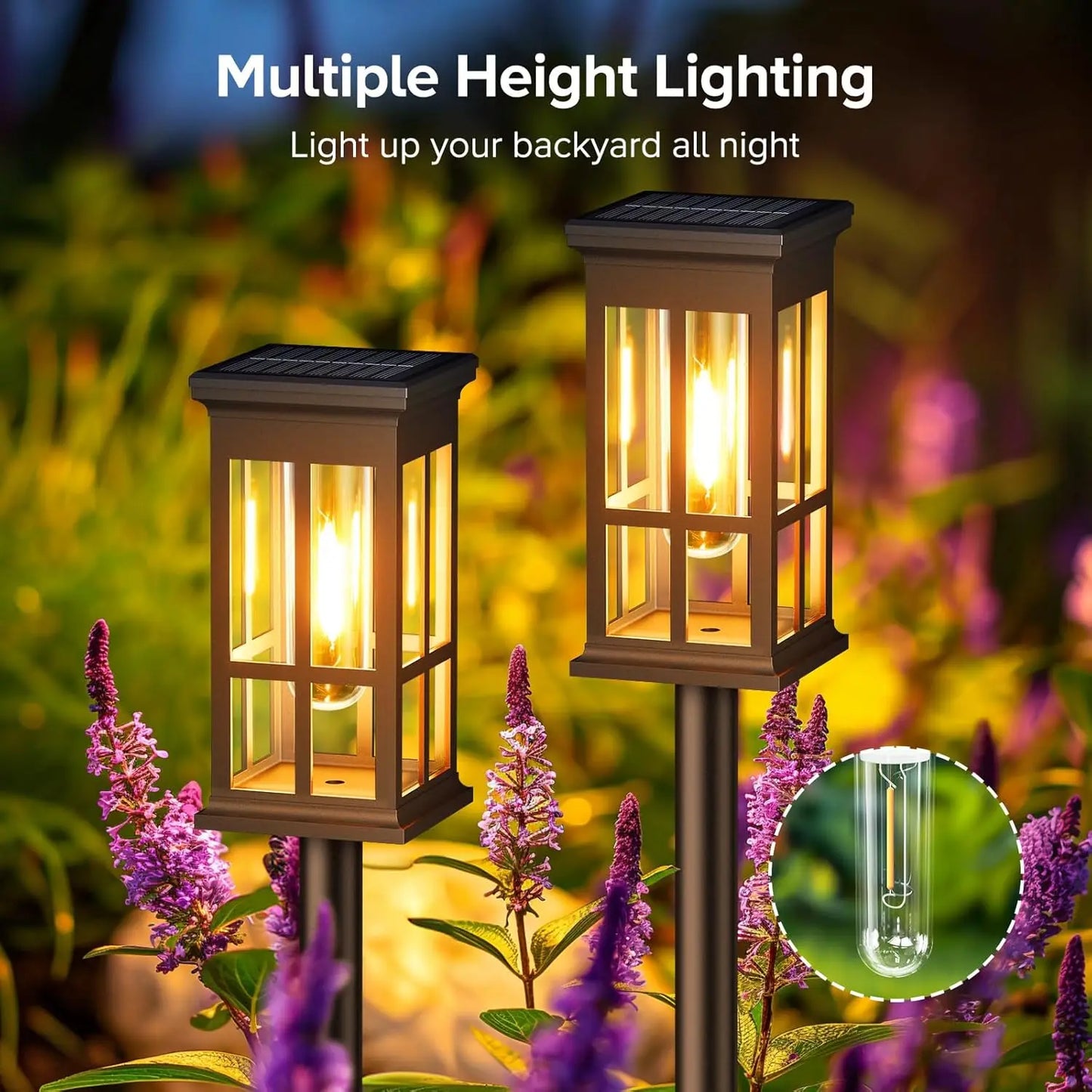 2/6/8 Pack Solar Outdoor Pathway Solar Lights - Super Bright for Patio/Sidewalk