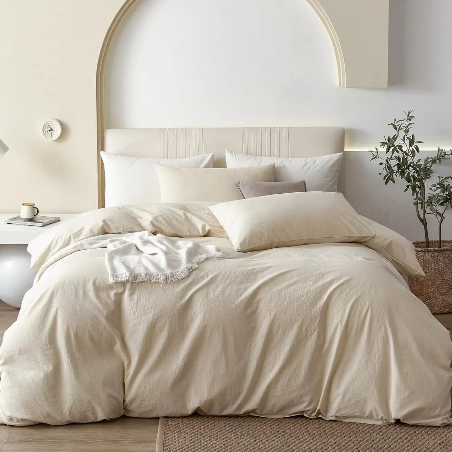 100% Cotton Comfy Duvet Soft Linen Bedding Set
