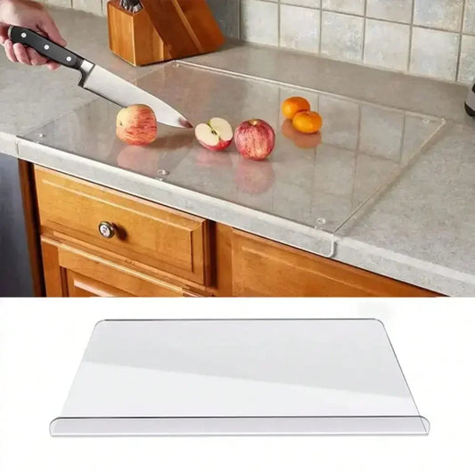 17.72x13.78 Inch Clear Acrylic Large Non-slip Cutting Board with Counter Lip , Countertop Protection,