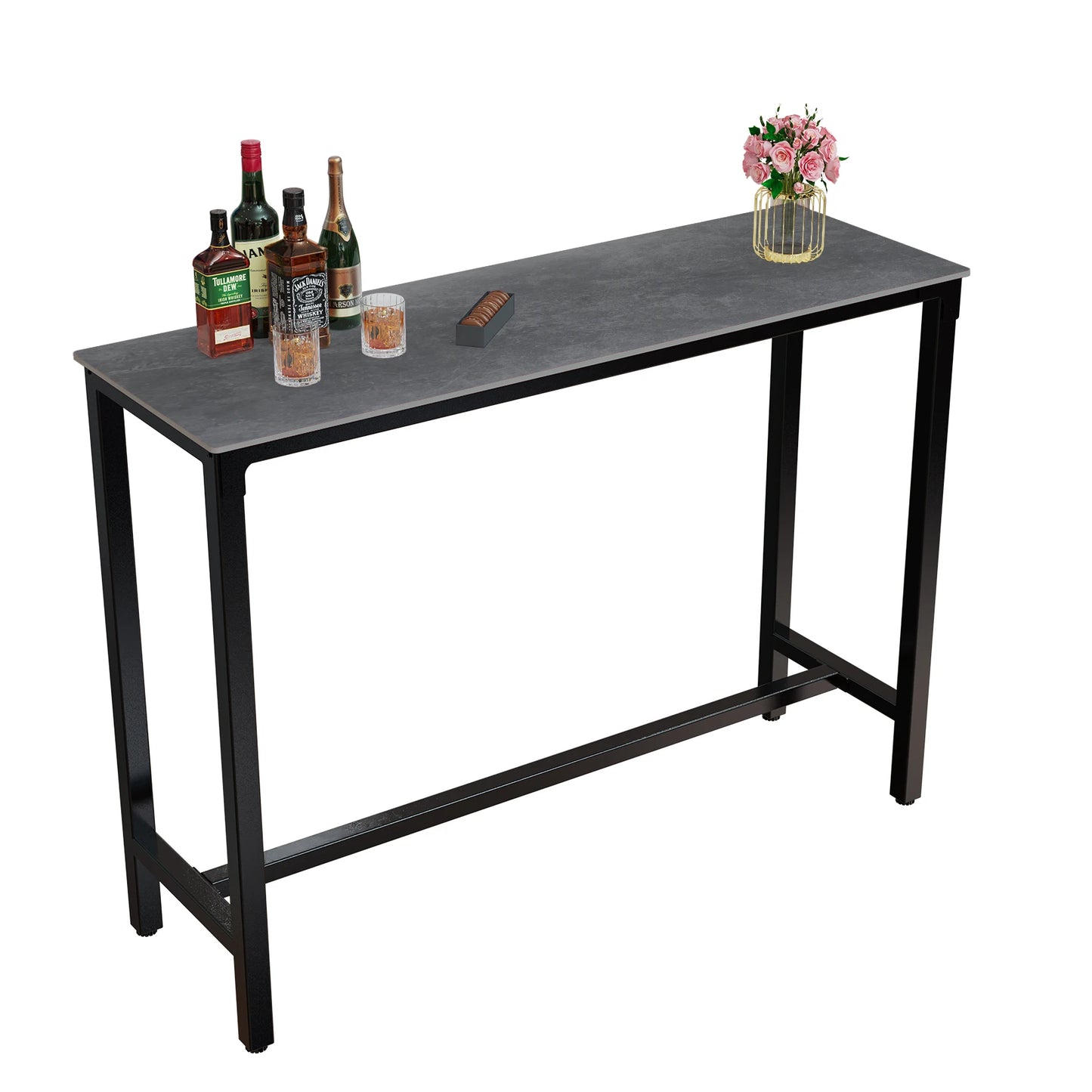 41.4 Inch Coffee Rectangular Sintered Stone Rectangular Table Bar