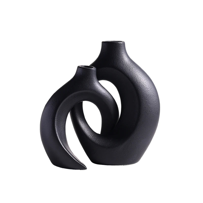2pc ceramic vase artwork, study cafe decor