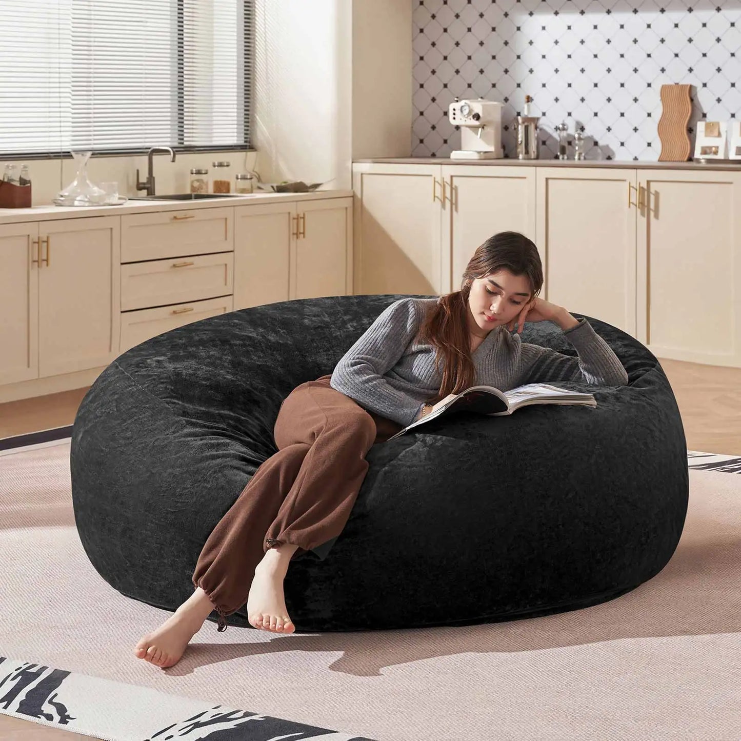 Bean Bag Chair with Filling Included Big Bean Bags Couch for Adults, Giant Beanbag Lazy Sofa for Living Room Bedroom and Dorm
