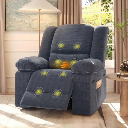 "270° Swivel Rocker Recliner - Massage & Heating Chair
