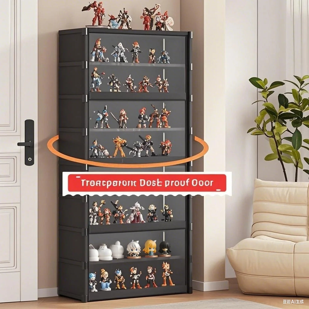 Collectible Display Cabinet Storage Box Organizer, W/ Clear Door