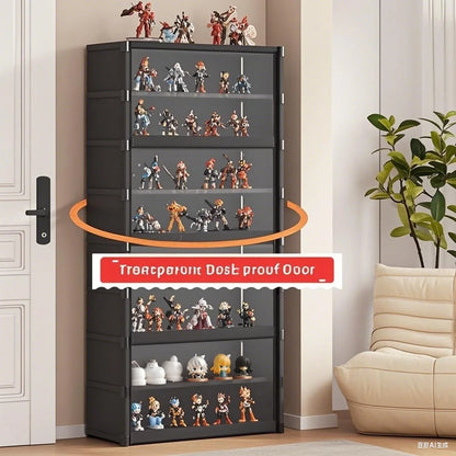 Collectible Display Cabinet Storage Box Organizer, W/ Clear Door