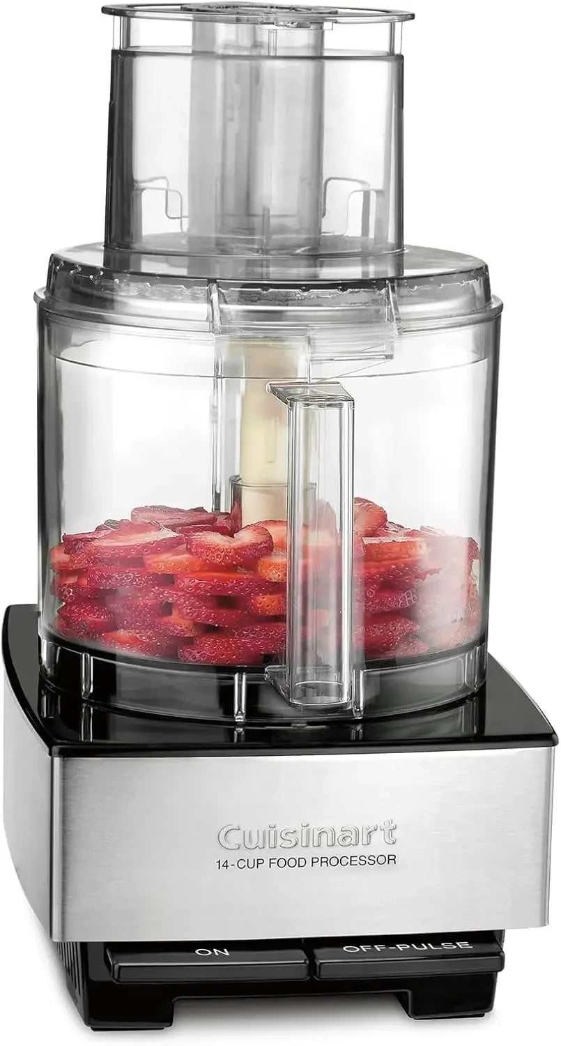 Large Stainless Steel Food Processor 14-Cup Vegetable Chopper for Mincing, Dicing, Shredding, Puree & Kneading Dough, DFP-1