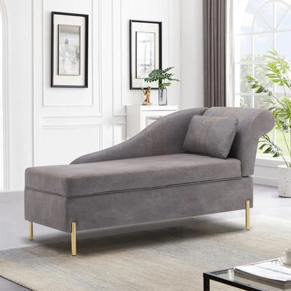 Modern Upholstered Chaise Lounge with Storage, Soft and Comfortable