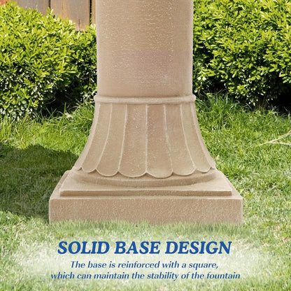 48.4''H Outdoor Fountains and Waterfalls Outside, Large Garden Decor Cascading Standing Resin