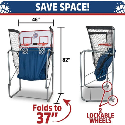 Pop-A-Shot - Arcade Basketball Fun at Home Dual Shot |Infrared Sensor Scoring 16 Game Modes, Foldable Storage