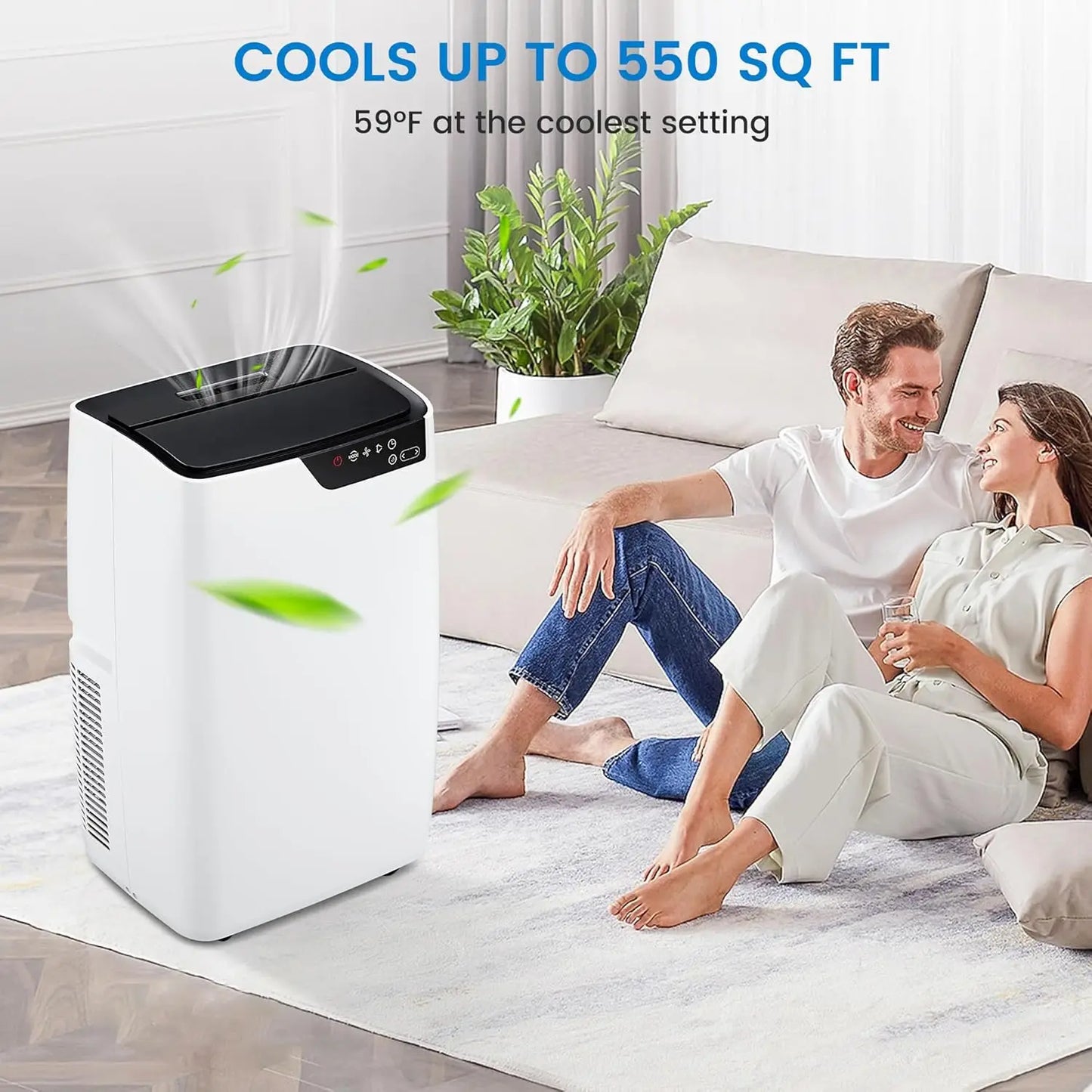 12000 BTU Portable 3-N-1 Free standing Air Conditioners Unit for up to 550 sq.ft,  24H Timer