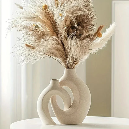 2pc ceramic vase artwork,  study cafe decor