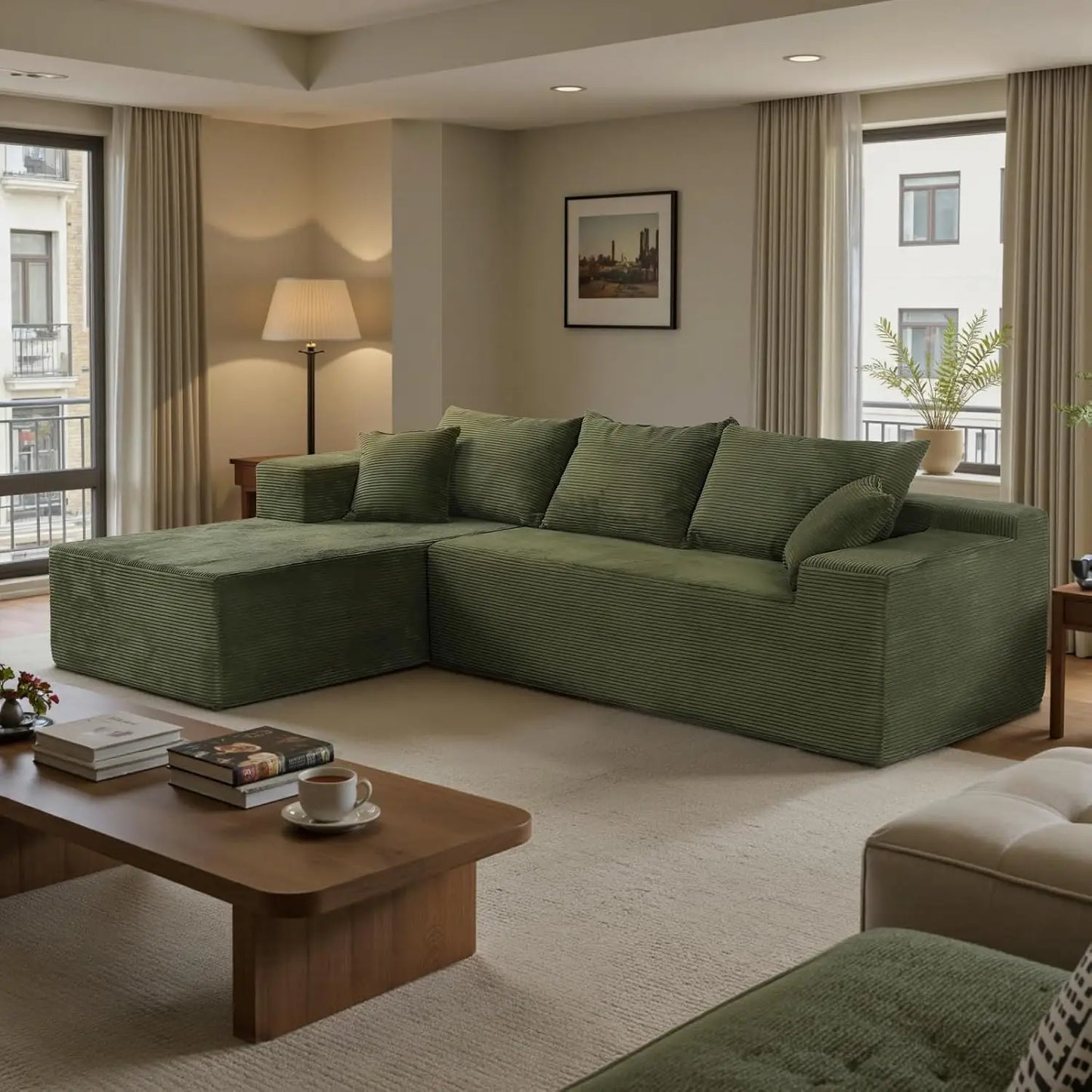 Cloud Sectional Couch with L-Shape Chaise,Modern Modular Sofa with Deep Seat