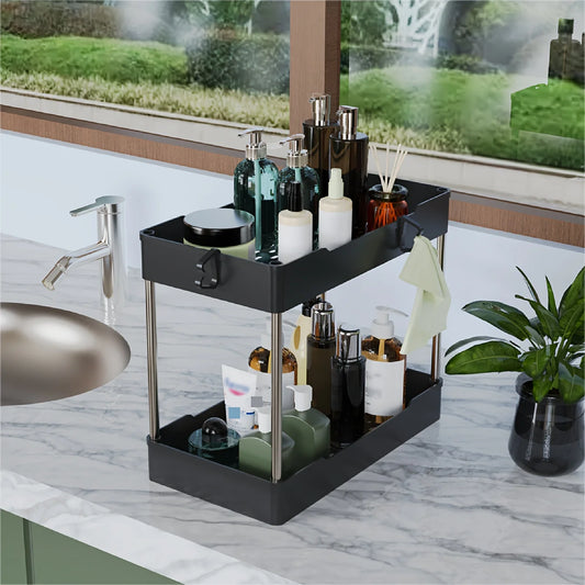 3pcs Under Bathroom Sink Organizers or Countertop Storage Rack, Large, Medium, Small Sizes