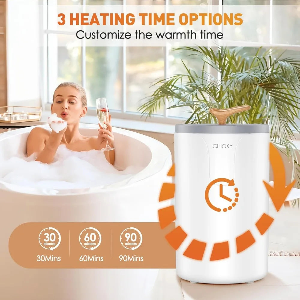 Large Towel Warmer Bucket w/ Timer and Fragrance Disc,Fits Up to Two 40"X70" Oversized Towel
