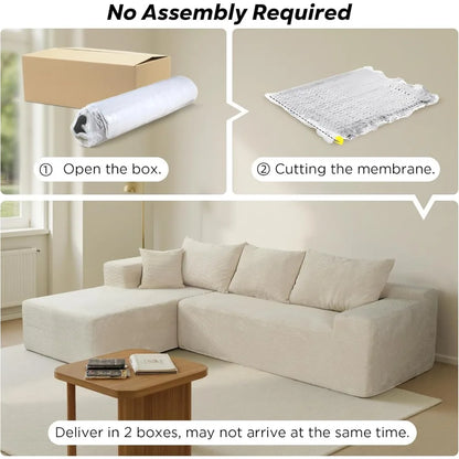 Cloud Sectional Couch with L-Shape Chaise,Modern Modular Sofa with Deep Seat