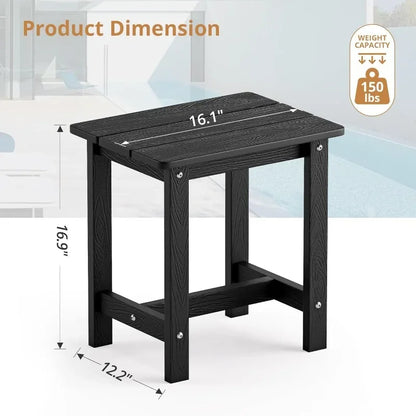Outdoor End Side Table Set of 2 for Patio, Deck, Pool,