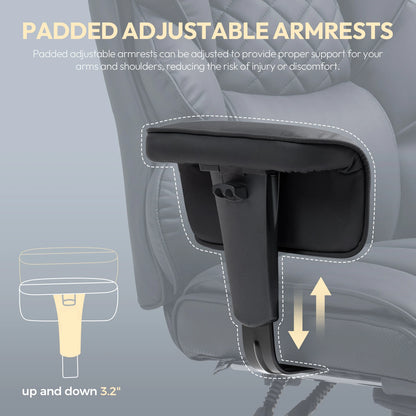 Big and Tall Office Chair with Pocket Spring Cushion and High Back Lumbar Support with Armrests