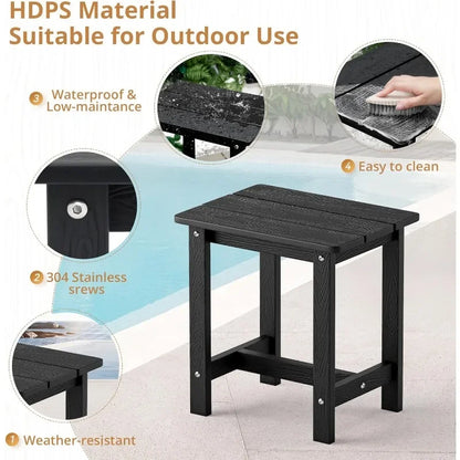 Outdoor End Side Table Set of 2 for Patio, Deck, Pool,