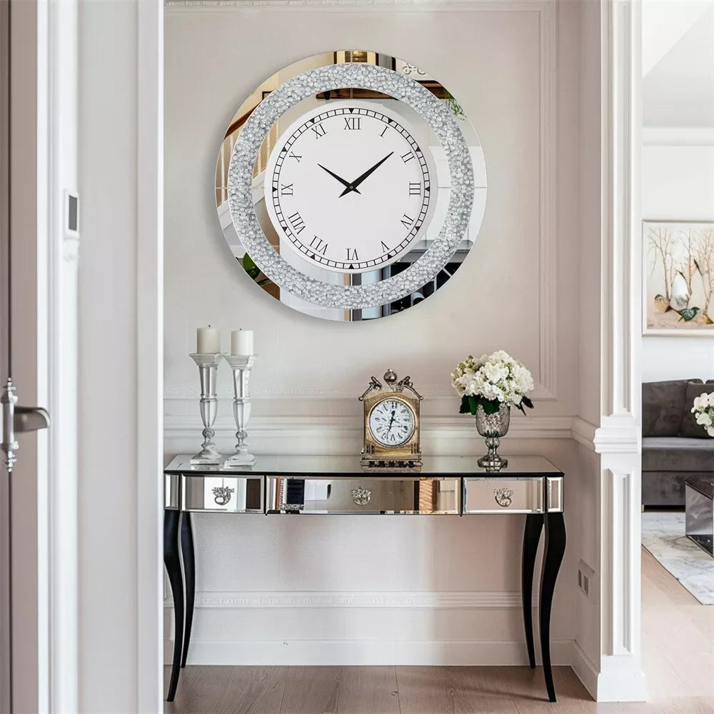 32inch Modern 3D Large Tawny, Tinted Wall Clock with Roman Numerals